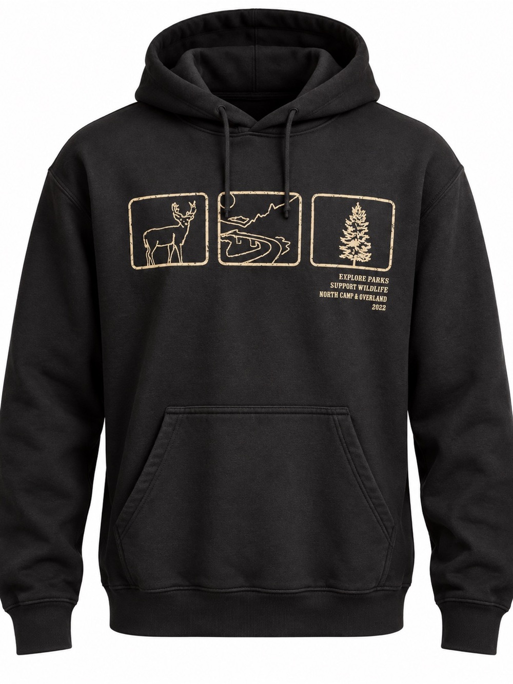 Men's Black Nature Graphic Hoodie